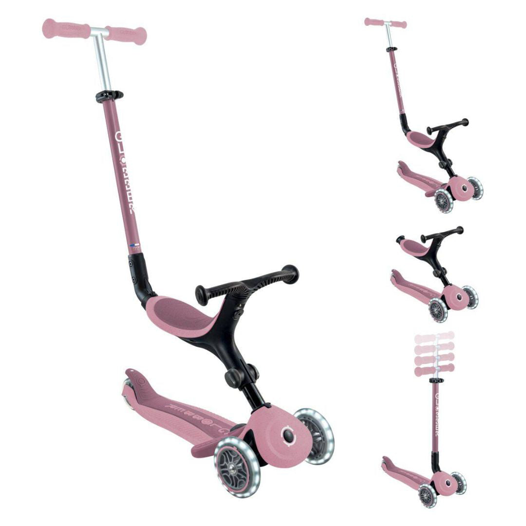 Globber® Zložljivi otroški skiro GO UP Active ECO s svetlečimi kolesi Berry Globber