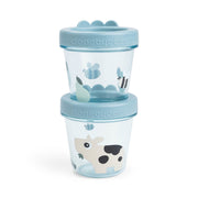 Done by Deer® Set 2 posodic za prigrizke Tiny Farm Blue Done by Deer