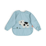 Done by Deer® Bib with sleeves Tiny Farm Blue