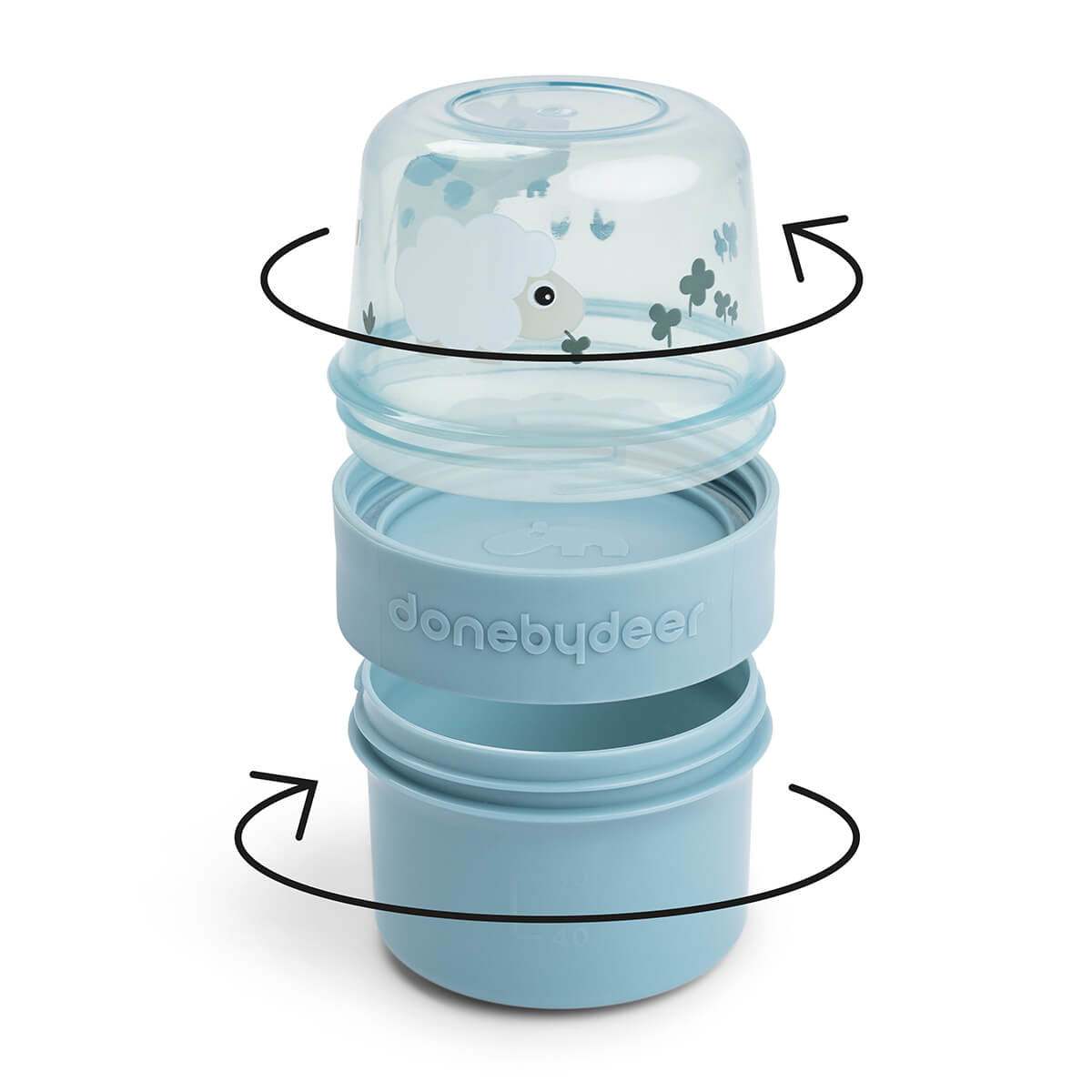 Done by Deer® To go posodica za prigrizke S Tiny Farm Blue Done by Deer