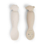 Done by Deer® Set 2 Silikonlöffel Tiny Farm Sand