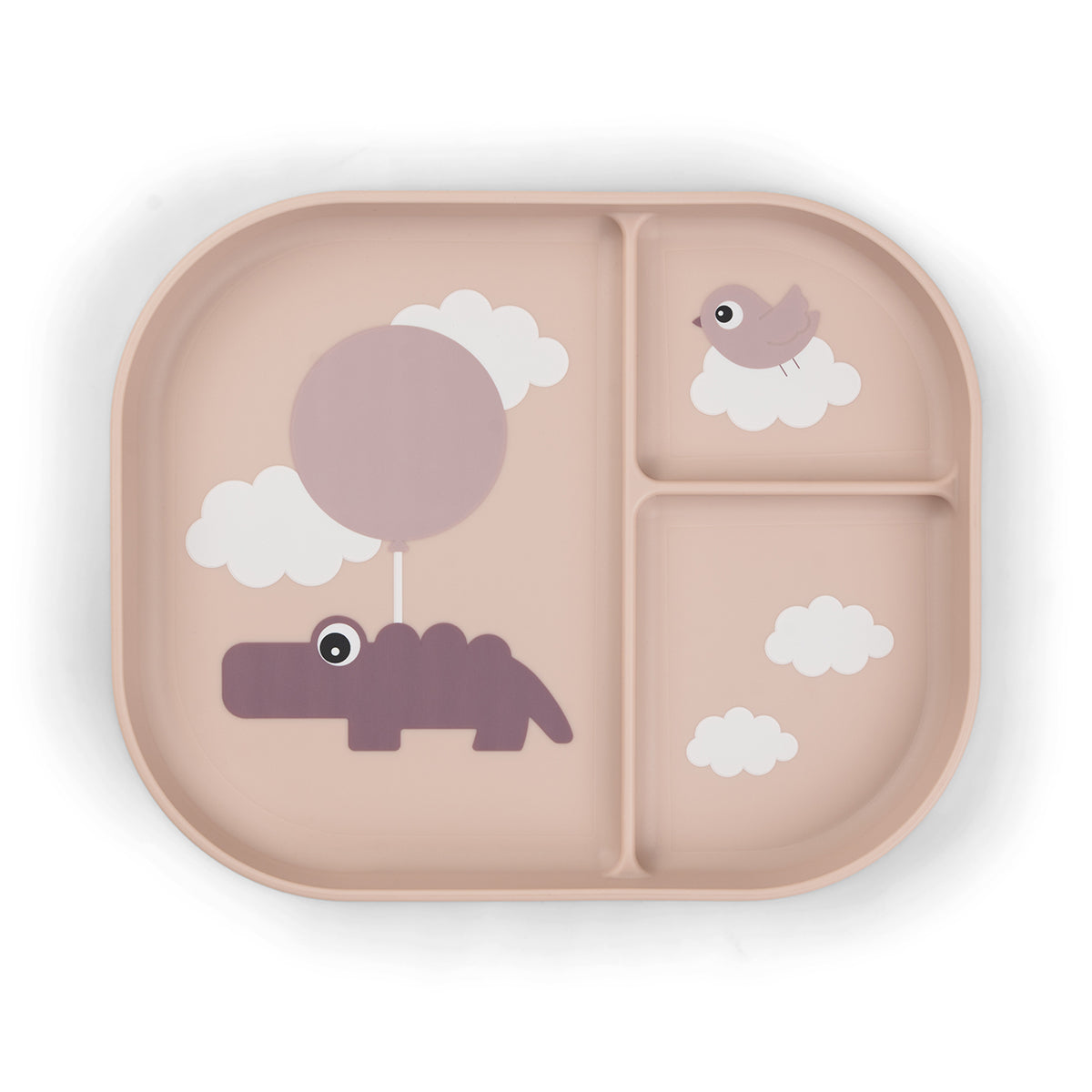 Done by Deer® Otroški deljeni krožnik Foodie Happy Clouds Powder Done by Deer