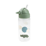 Done by Deer® Flasche mit Trinkhalm Happy clouds Green 350 ml