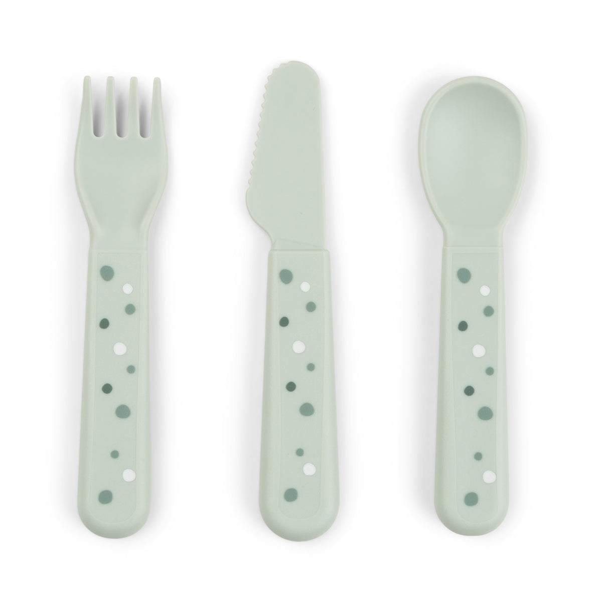 Done by Deer® Jedilni pribor Foodie Happy Dots Green Done by Deer