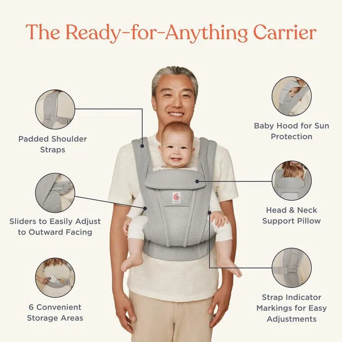 Ergobaby® Nosilka Omni Deluxe Mesh Pearl Grey Ergobaby