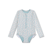 Swim Essentials® Otroške enodelne kopalke Green Flowers Swim Essentials