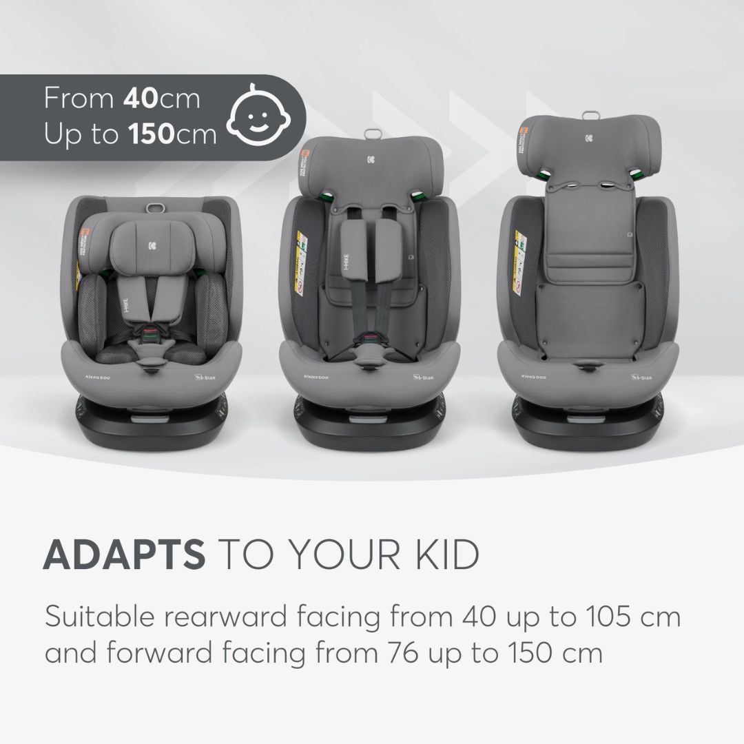 KikkaBoo® Otroški avtosedež 360° i-Hike i-SIZE (40-150 cm) Light Grey 2025 KikkaBoo