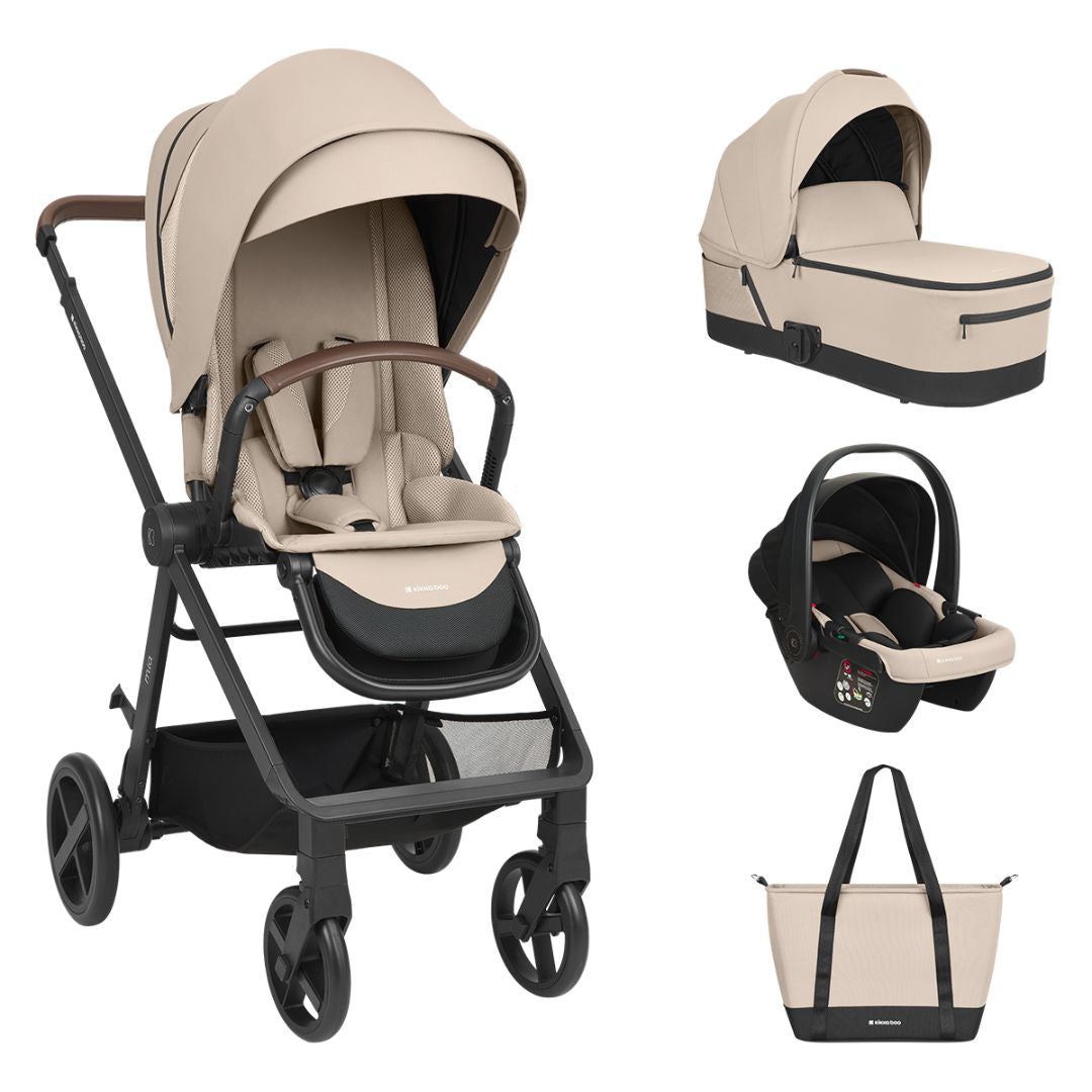 KikkaBoo® Otroški voziček s košaro 3v1 Mia Beige KikkaBoo