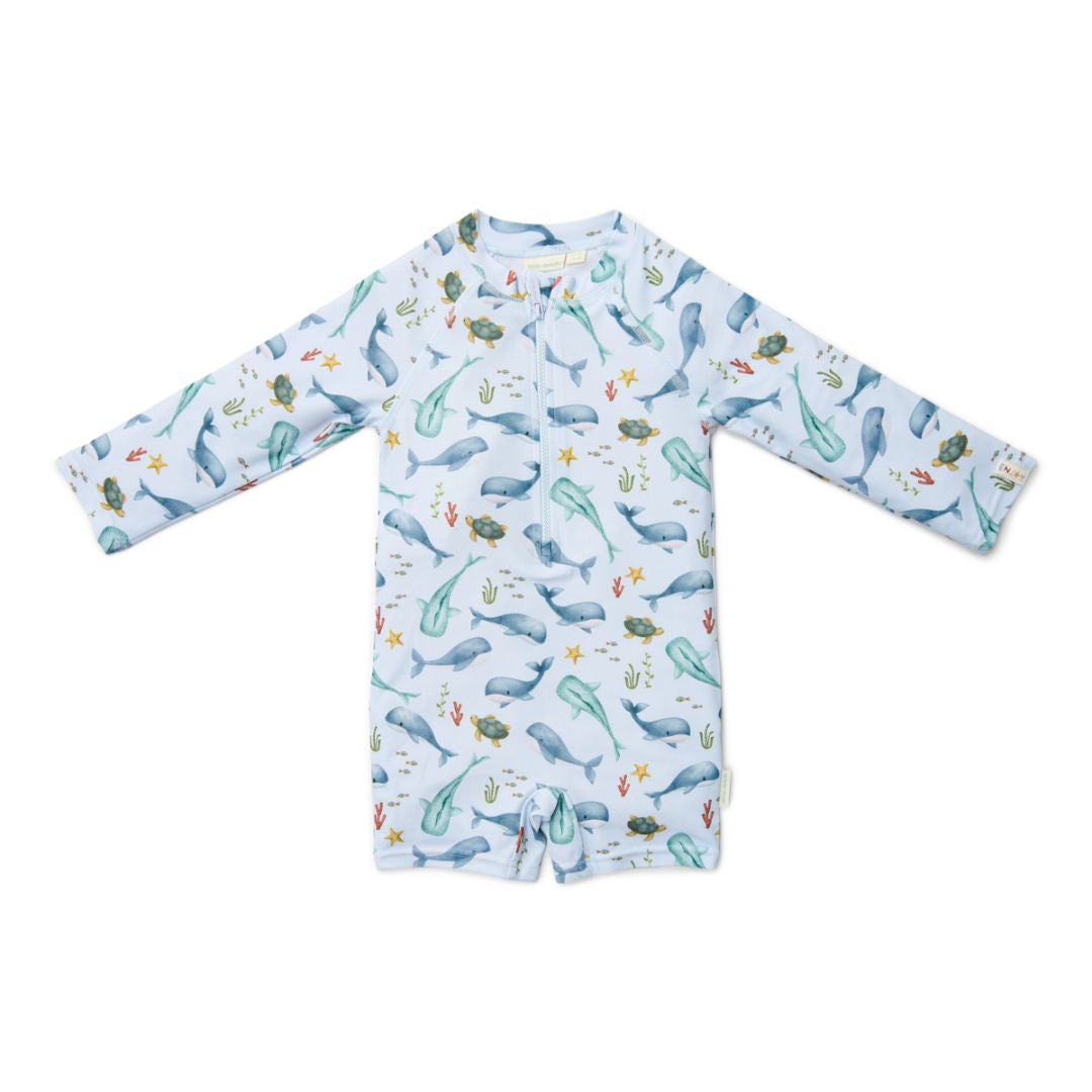 Little Dutch® Otroške enodelne kopalke z rokavi Ocean Sea Life Little Dutch