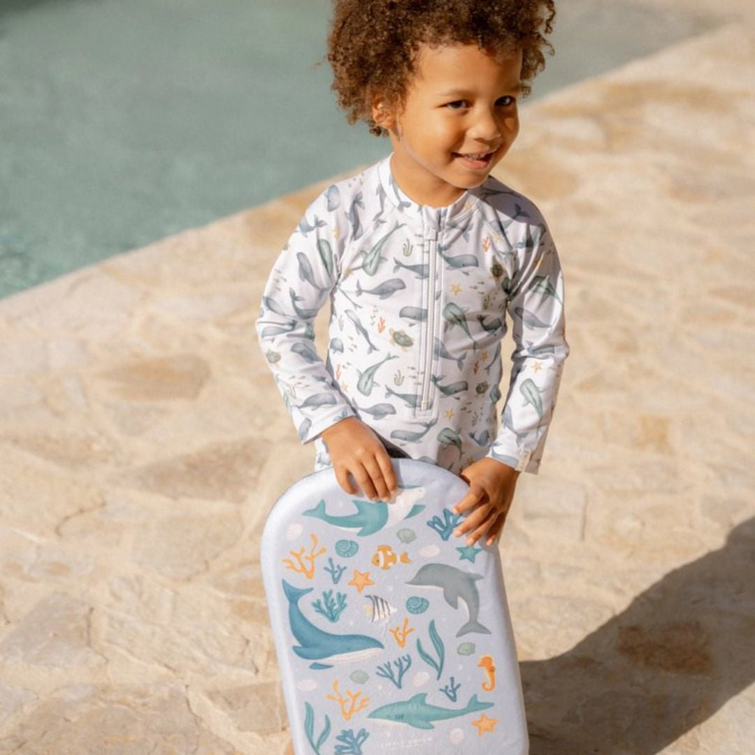 Little Dutch® Otroške enodelne kopalke z rokavi Ocean Sea Life Little Dutch