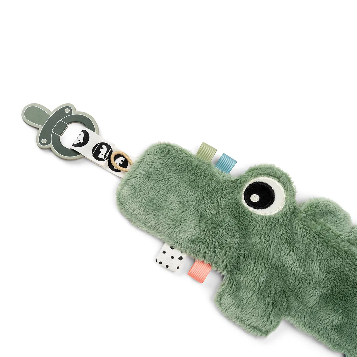Done by Deer® Ninica s priponko za dudo Croco Green Done by Deer