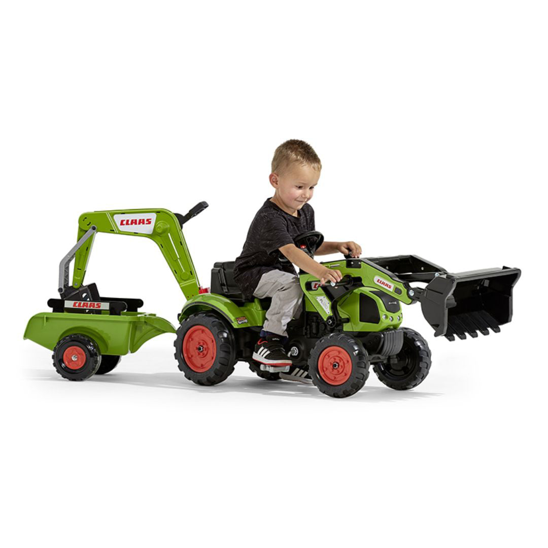 Falk® Bager s pedali Claas z nakladalno prikolico in žlico Falk