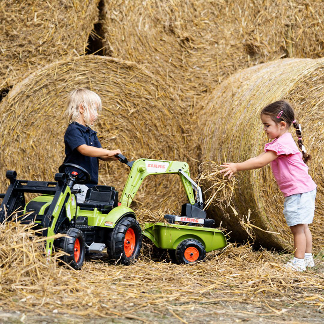 Falk® Bager s pedali Claas z nakladalno prikolico in žlico Falk