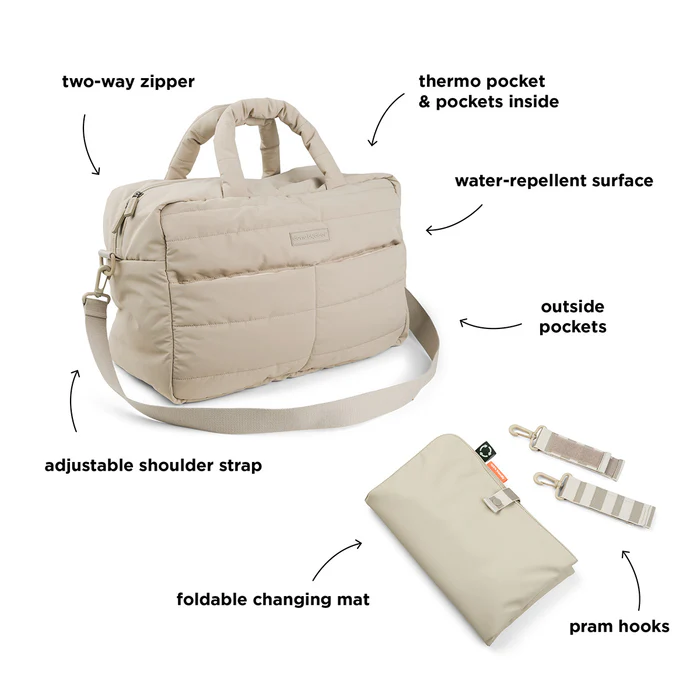Done by Deer® Previjalna torba Quilted Sand Done by Deer