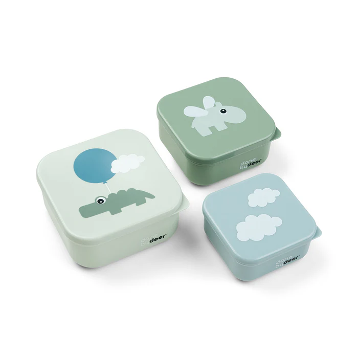 Done by Deer® Komplet posodic za prigrizke Happy clouds Green Done by Deer