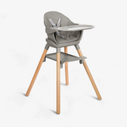 KikkaBoo® Otroški stol za hranjenje 2v1 Woody Grey KikkaBoo