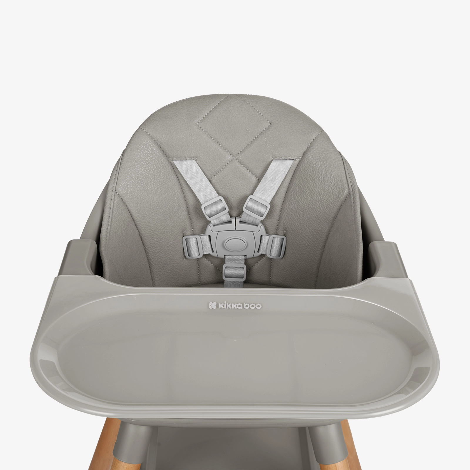 KikkaBoo® Otroški stol za hranjenje 2v1 Woody Grey KikkaBoo
