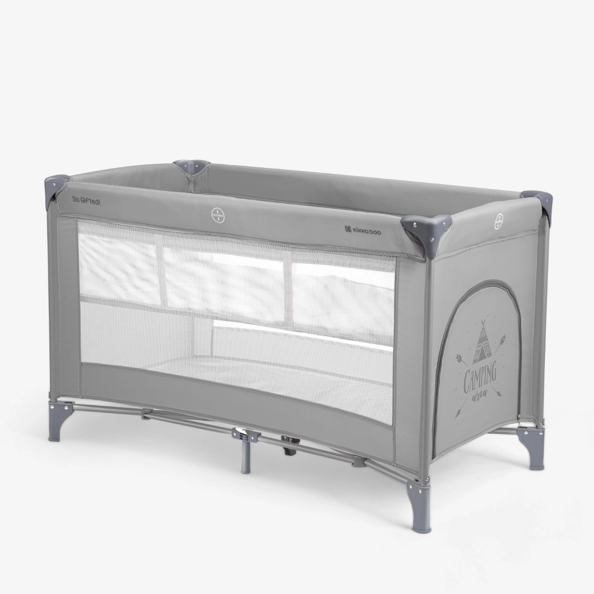 KikkaBoo® Prenosna posteljica 2 levels 125x65 So Gifted Grey KikkaBoo