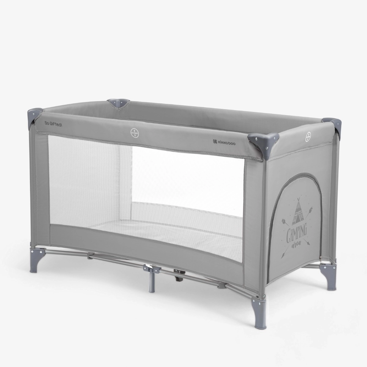 KikkaBoo® Prenosna posteljica 2 levels 125x65 So Gifted Grey KikkaBoo