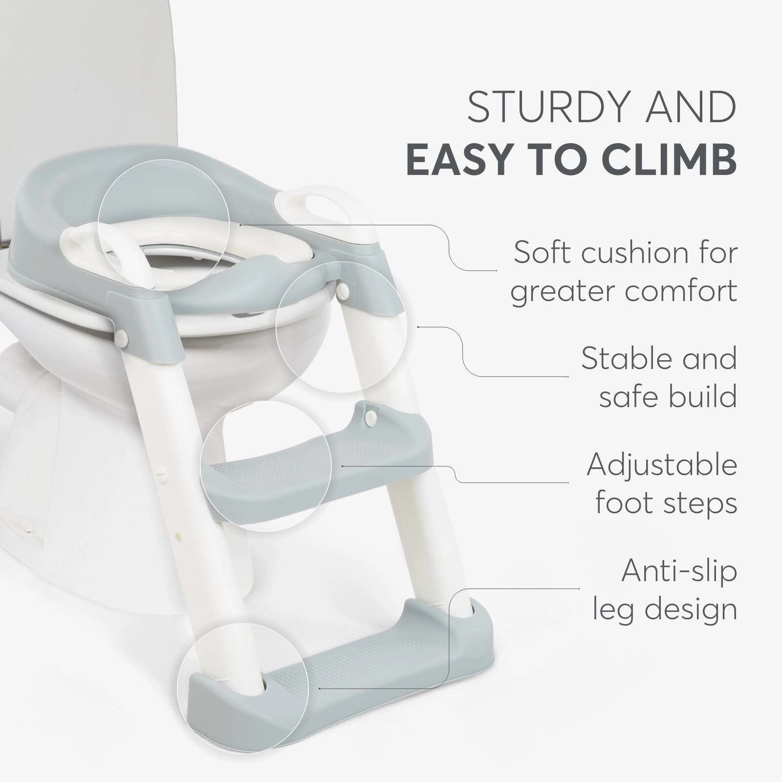 KikkaBoo® Nastavek za straniščno školjko s stopničko Lea Grey KikkaBoo