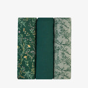 KikkaBoo® Povijalne pleničke iz muslina 3 kosi 100x100 cm Secret Garden Green KikkaBoo