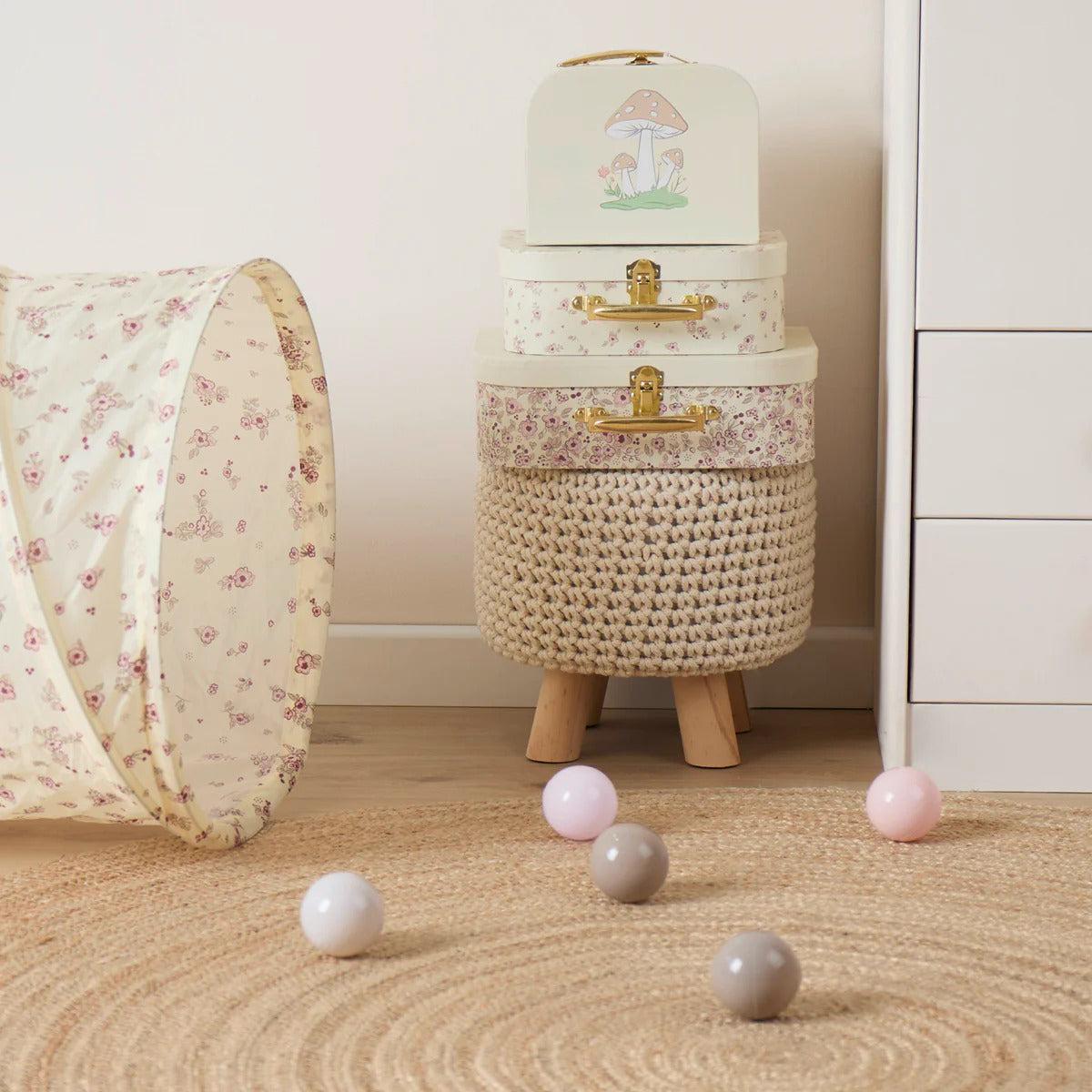 Bieco® Kovček Ella vintage flowers 3 kos Bieco