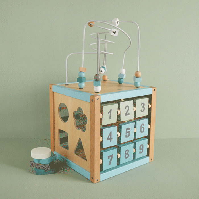 Bieco® Lesena aktivnostna kocka Forest Animals Bieco