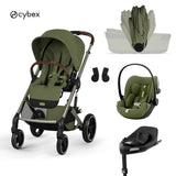 Cybex® Baby Stroller with Foldable Bassinet 4in1 Balios S Lux + Cloud G3 Car Seat + G3 IsoFix Base Moss Green