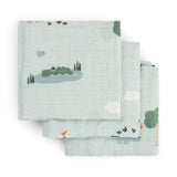 Done by Deer® Burp cloth 3-pack Playground Blue 65x65