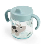 Done by Deer® Cup with lid and handles Tiny farm Blue