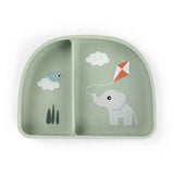 Done by Deer® Dětská dělená miska Stick&Stay Playground Green