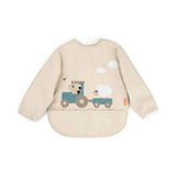 Done by Deer® Sleeved bib Tiny farm Sand