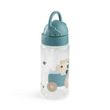 Done by Deer® Flasche mit Trinkhalm Tiny farm Blue 350 ml