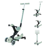 Globber® Faltbarer Kinderroller GO UP deluxe 360° mit leuchtenden Rädern Pistacchio