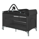 KikkaBoo® Portable cot 2 levels 125x65 So Gifted PLUS Black 2026