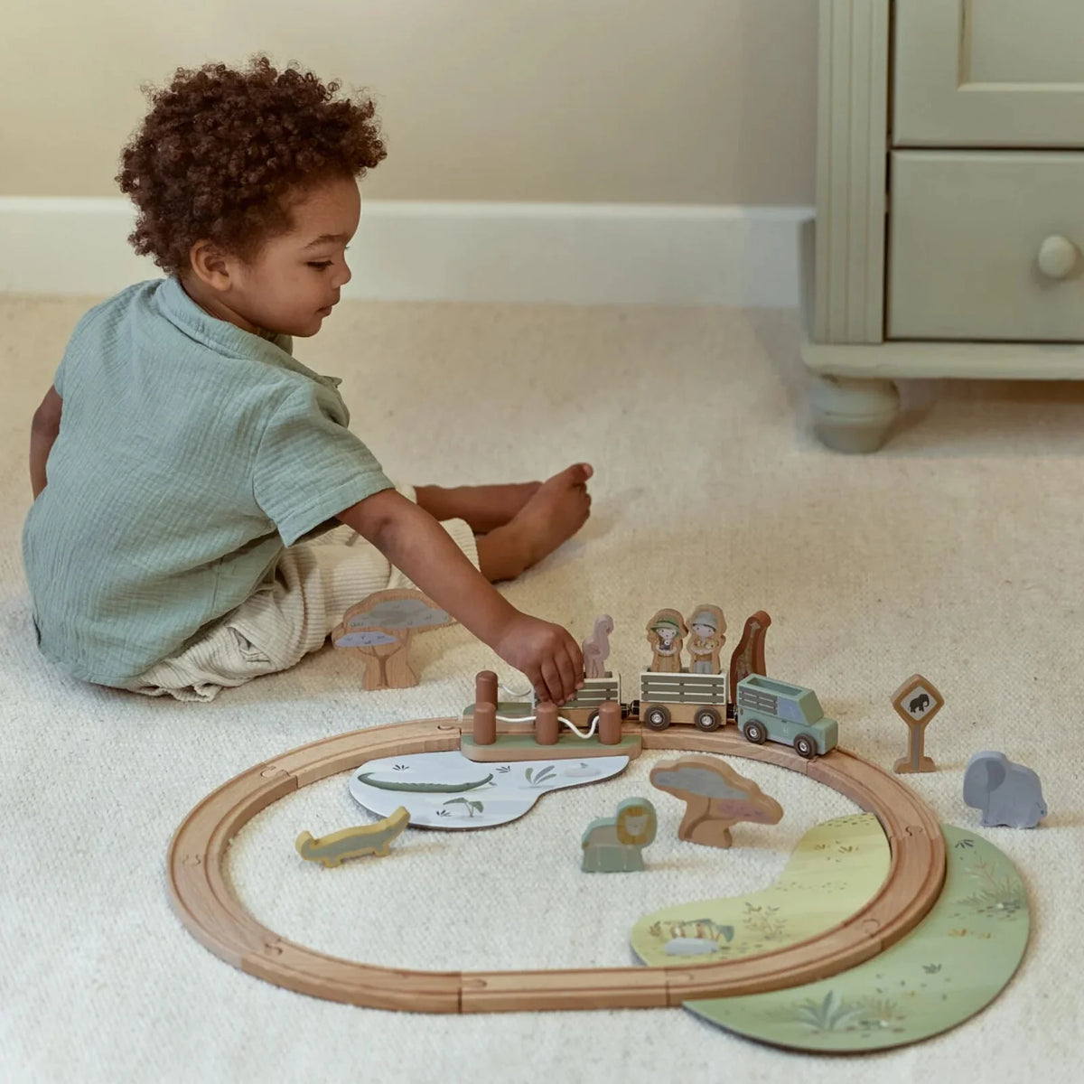 Little Dutch® Wooden Train Track Safari Friends – slika 2