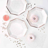 Ginger Ray® Rose Gold Foiled Spotty Paper Plate Pick & Mix