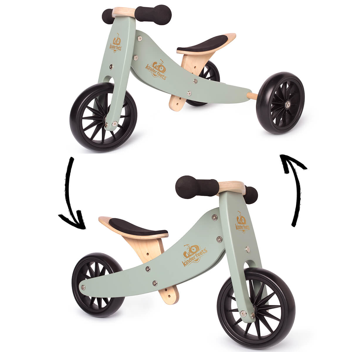 Kinderfeets® Lesen poganjalec Tiny Tot 2v1 Sage Kinderfeets