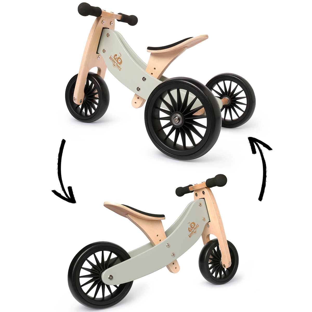 Kinderfeets® Lesen poganjalec Tiny Tot PLUS 2v1 Silver Sage Kinderfeets