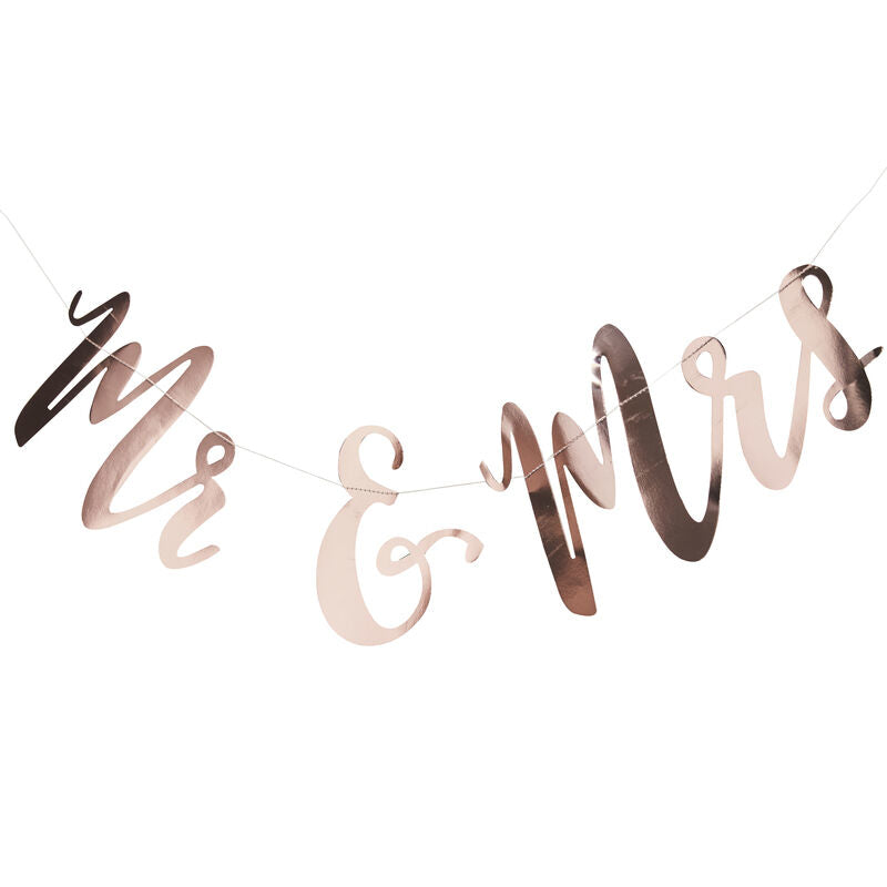 Ginger Ray® Viseči napis Rose Gold Mr & Mrs Ginger Ray
