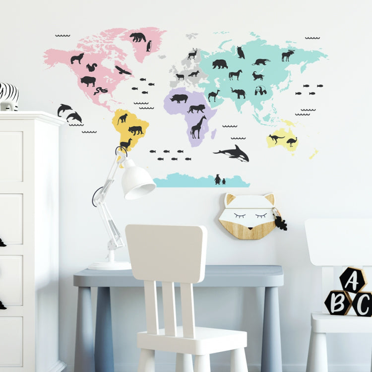 Yokodesign® Stenska nalepka Zemljevid sveta Pastel 150x84 Yokodesign