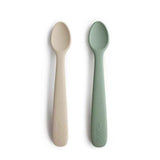 Mushie® Set dvou silikonových lžiček Cambridge Blue/Shifting Sand