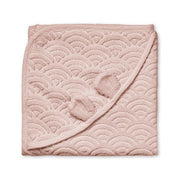 CamCam® Brisača s kapuco in ušesi GOTS Dusty Rose 80x80 Cam Cam Copenhagen