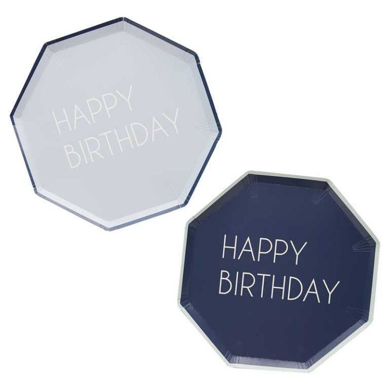 Ginger Ray® Papirnati krožniki Happy Birthday 8 kosov Ginger Ray
