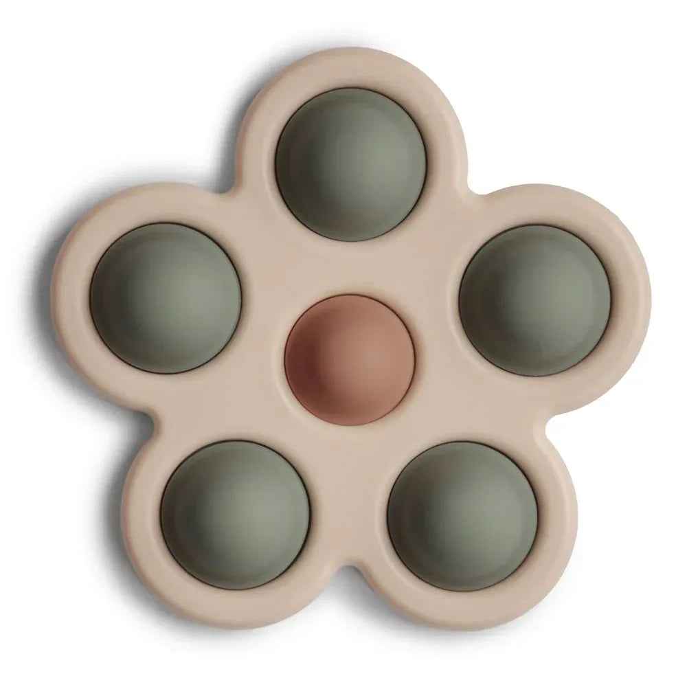 Mushie® Otroška igrača POP-IT Flower Dried Thyme/Natural/Shifting Sand Mushie
