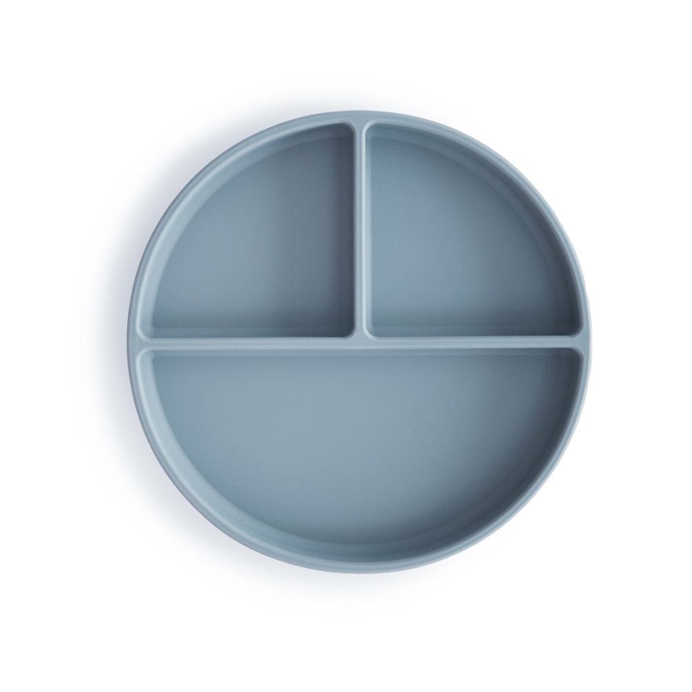 Mushie® Silikonski krožnik z vakumskim dnom Powder Blue Mushie