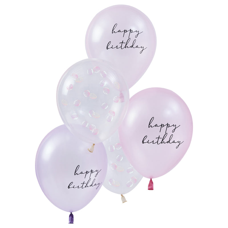 Ginger Ray® Baloni Pearlised Pink & Shell Confetti 5 kosov Ginger Ray
