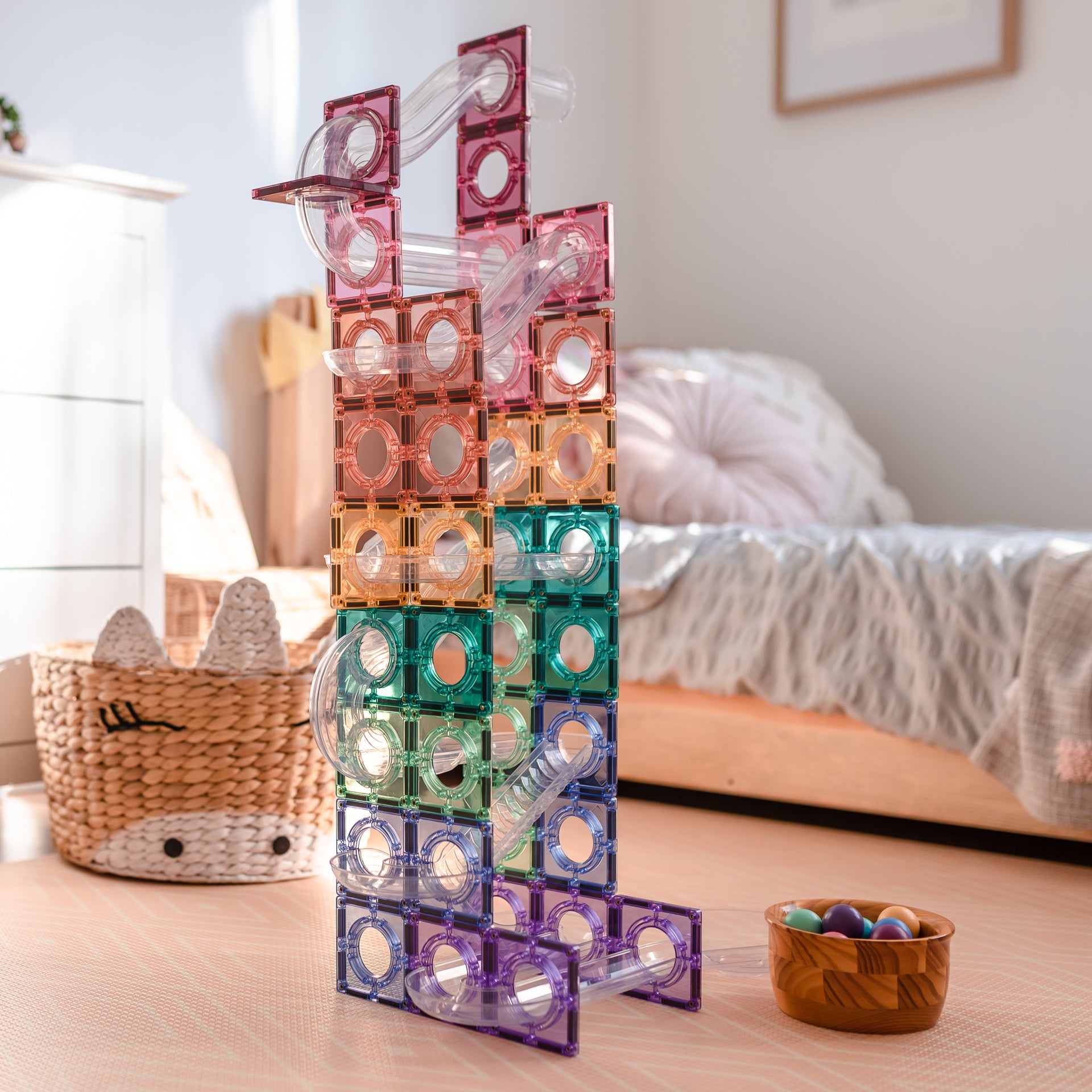 Connetix® Magnetne ploščice Pastel Ball Run Pack 106-delni Connetix