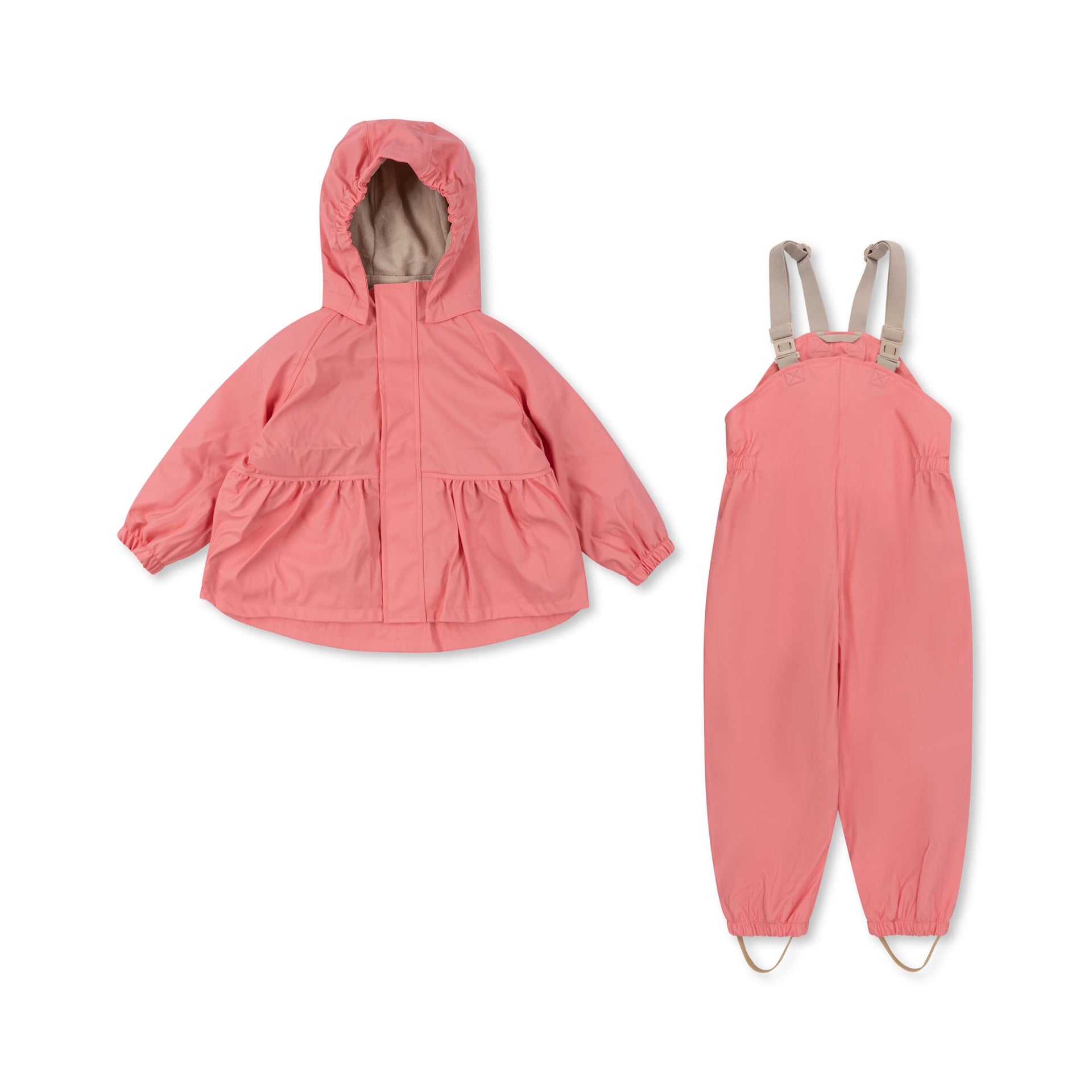 Konges Sløjd® Dežni plašček in hlače Palme Strawberry Pink 7-8 L Konges Sløjd