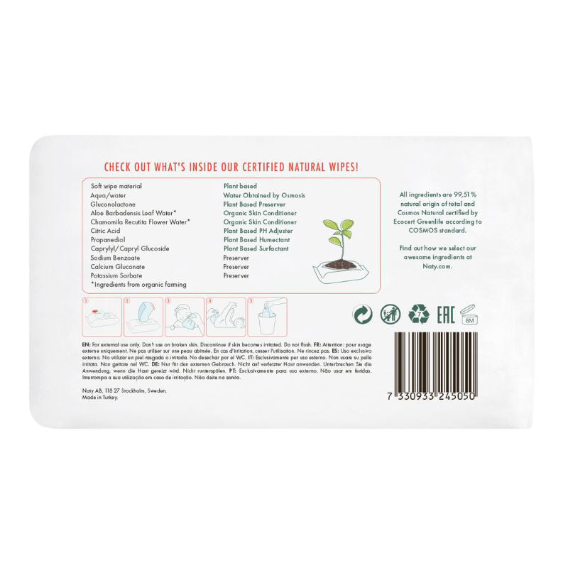 Eco by Naty® Osvežilni robčki Triple Pack Unscented 3x56 kosov Eco by Naty